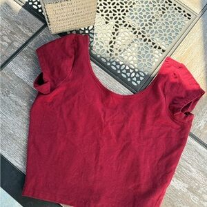 Cropped Maroon Top 🤍